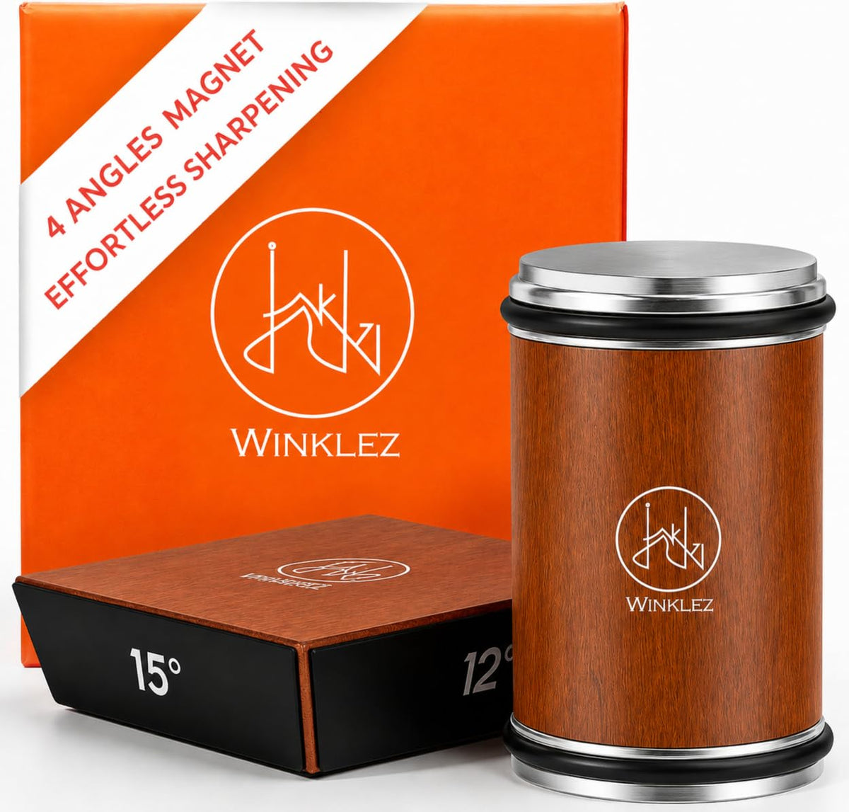 Winklez front view wooden roller showing compact design and benefit of portability