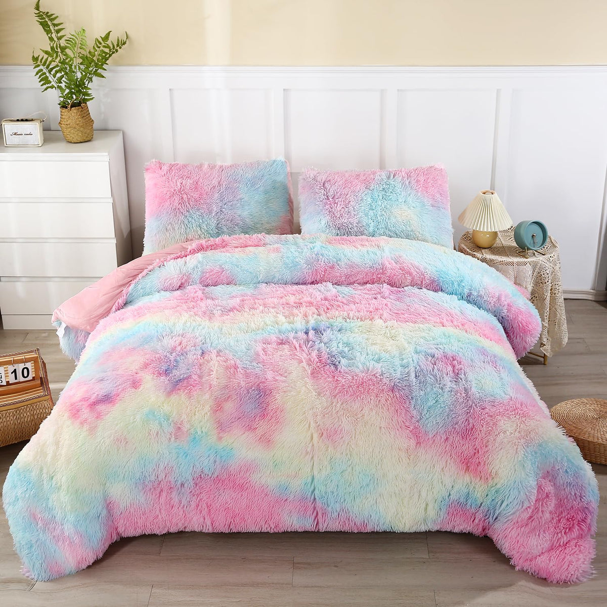 WINLIFE front view ombre comforter showing colorful gradient and cozy look