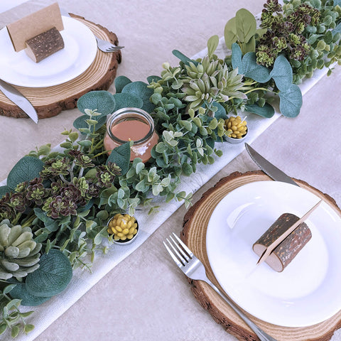 Winlyn used as a table runner with candles to create low-profile centerpiece appeal