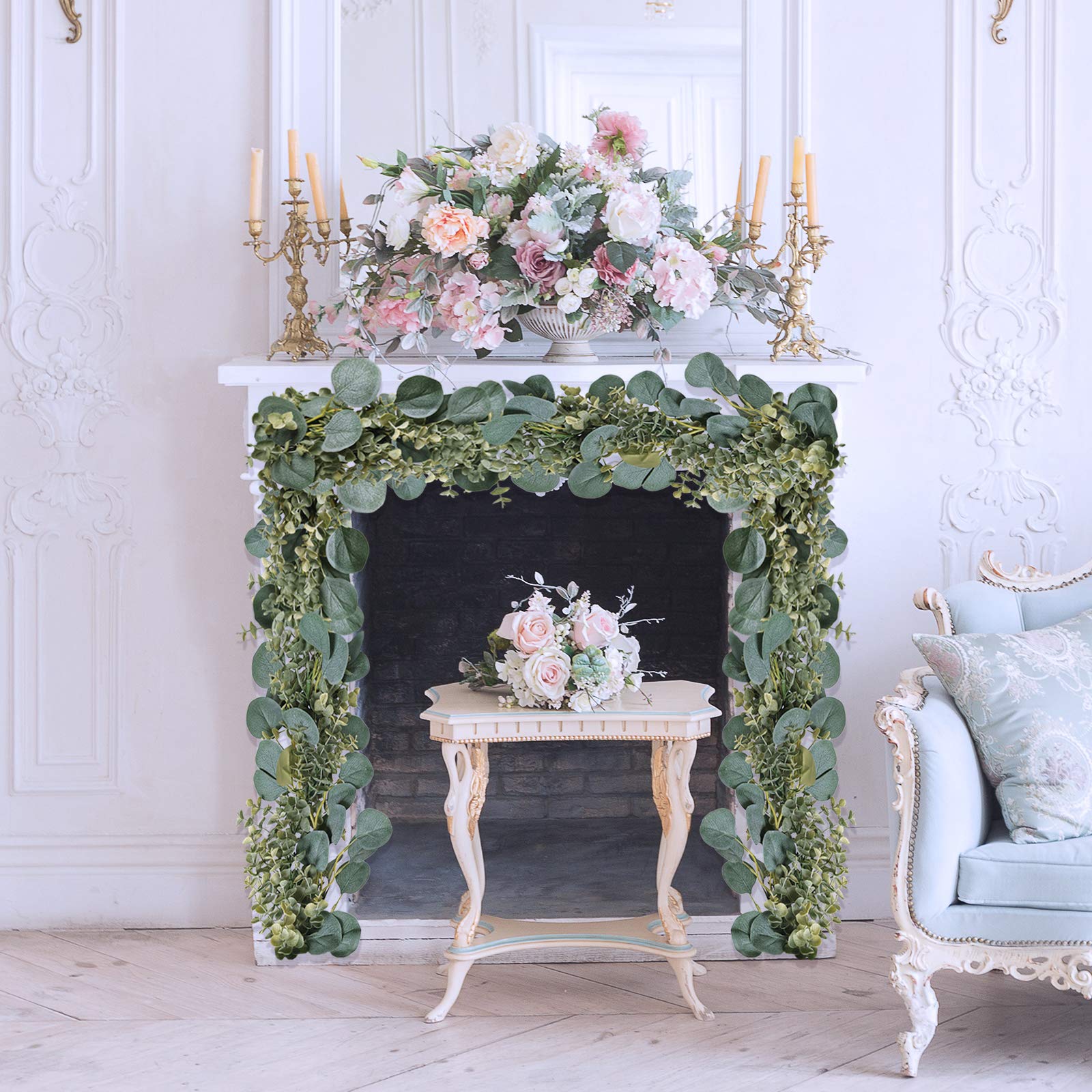 Winlyn formed into a wreath from the garland for coordinated décor and reuse