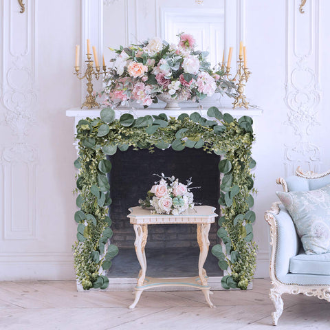 Winlyn formed into a wreath from the garland for coordinated décor and reuse