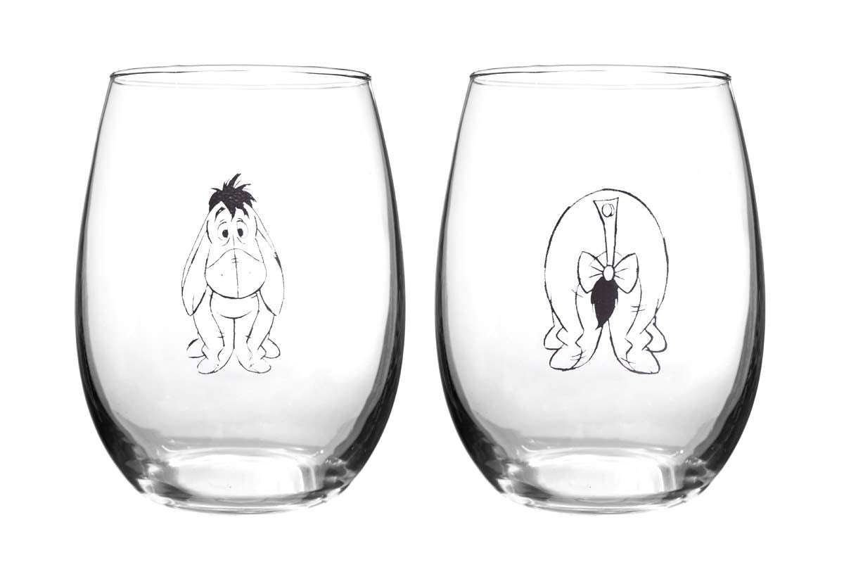 Winnie the Pooh Eeyore front view showing full glass artwork and collectible appeal