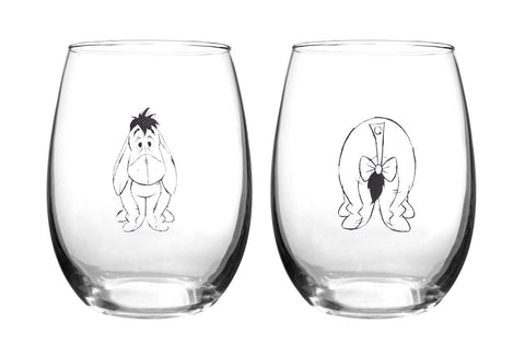 Winnie the Pooh Eeyore front view showing full glass artwork and collectible appeal