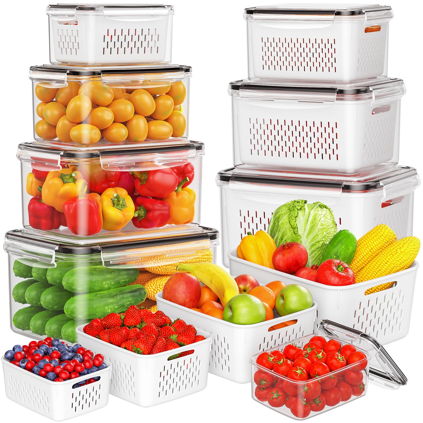 Winproper front view of all eight containers set, organized and visible for easy selection