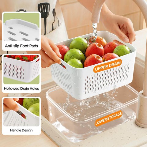 Winproper stacked containers on fridge shelf maximizing space and organization