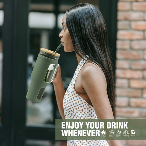 WINSA tumbler seated in car cup holder demonstrating travel stability
