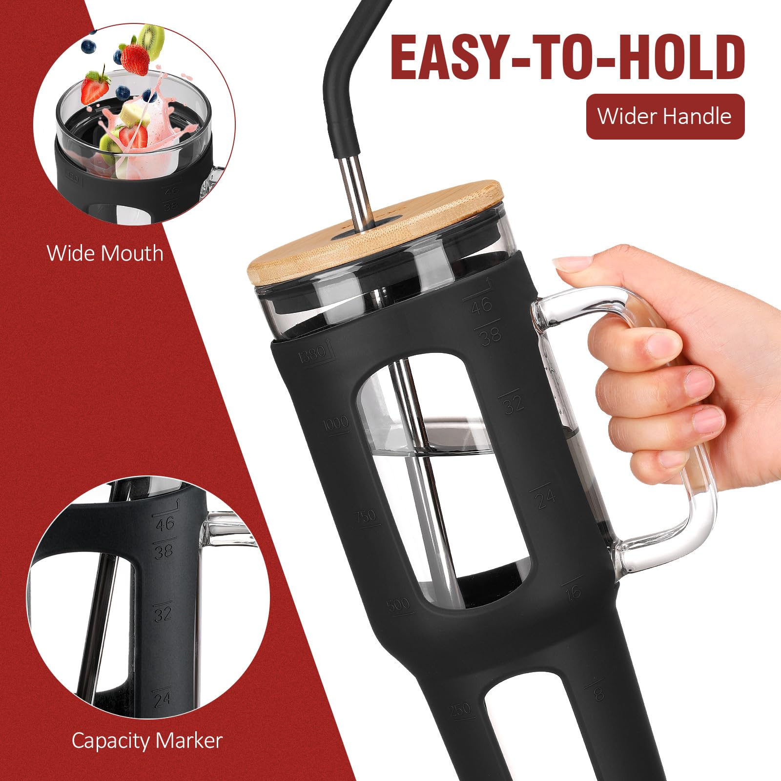 WINSA two reusable straws displayed, pearl and slim, offering versatile drinking options