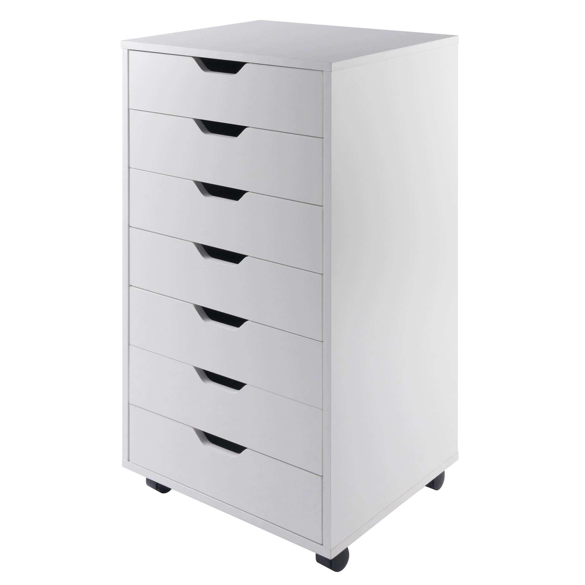 Winsome Halifax front view showing seven drawers and tidy storage benefit
