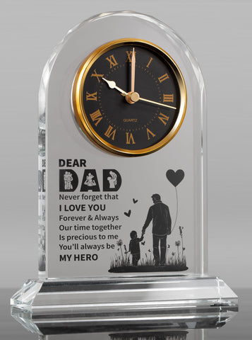 WinTaim front view of glass clock showing clean design and readability