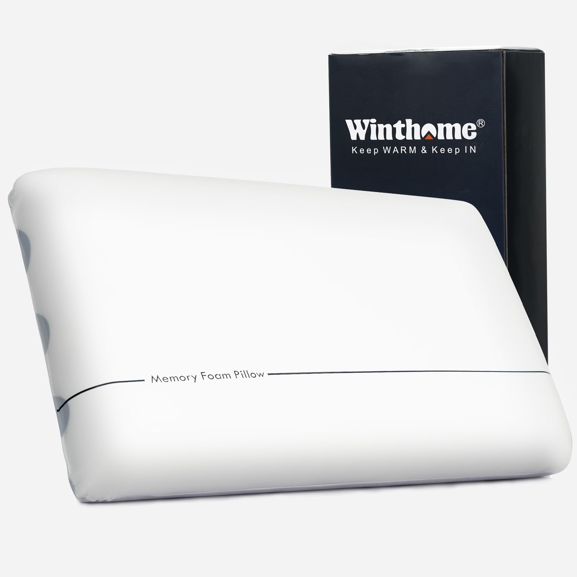 Winthome front view of reversible pillow showing both soft and firm sides for comfort