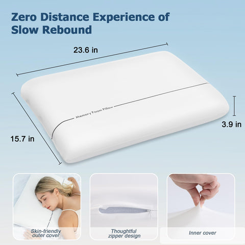 Winthome pillow on bed with sleeper demonstrating adaptive support and alignment