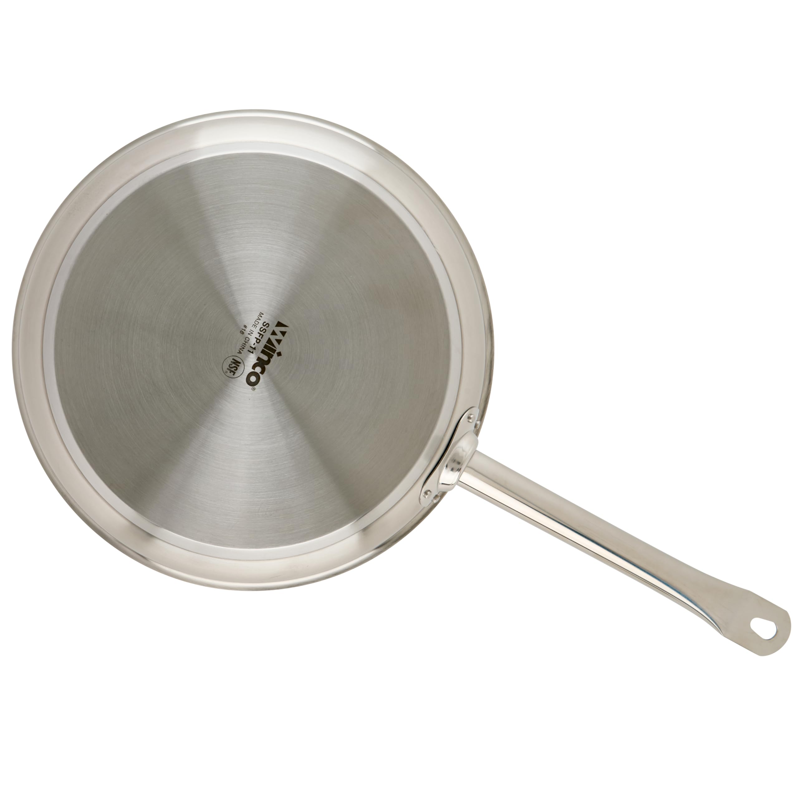 Winware Winco on induction cooktop showing compatibility with induction heat