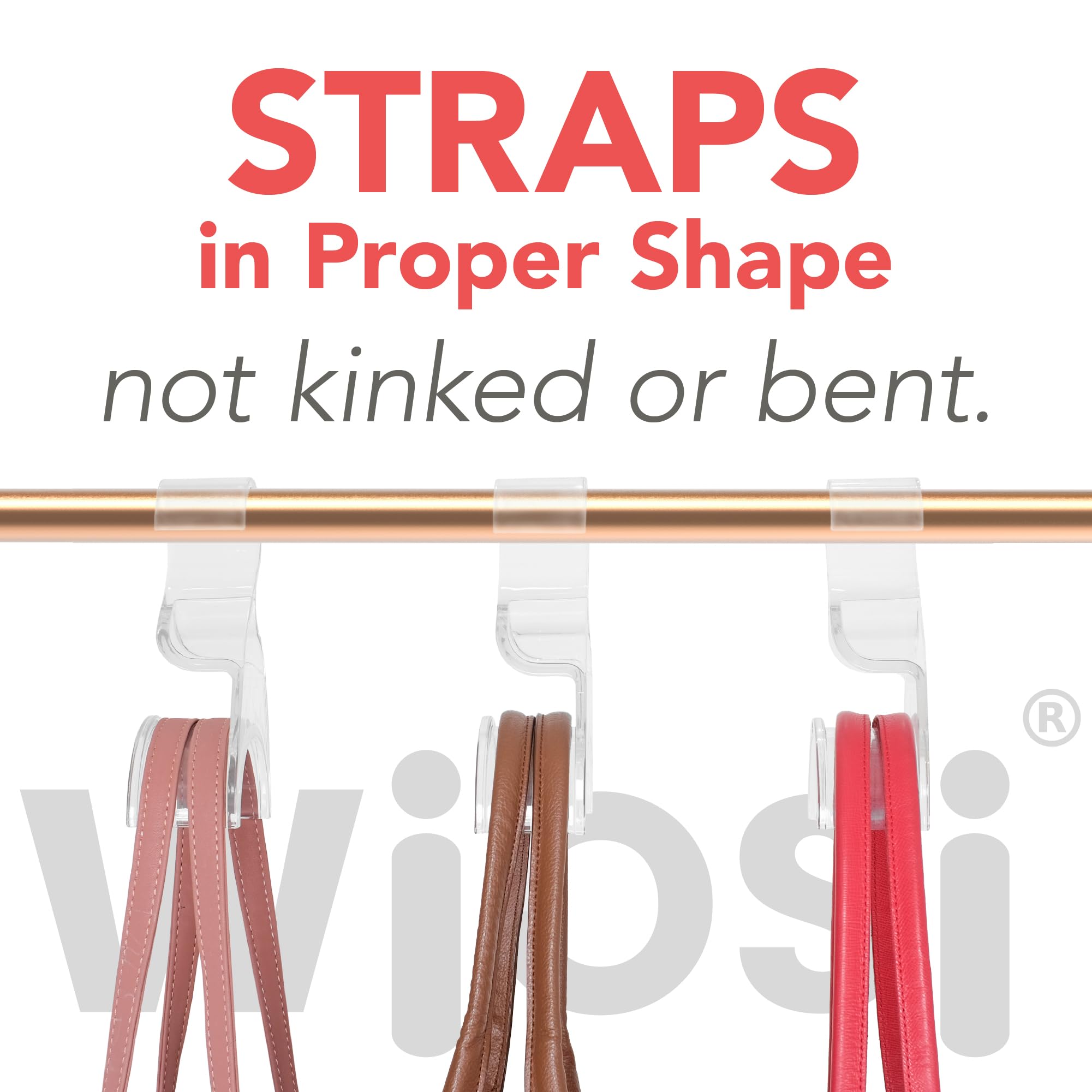 Wiosi side view on closet rod demonstrates secure fit and smooth removal benefit