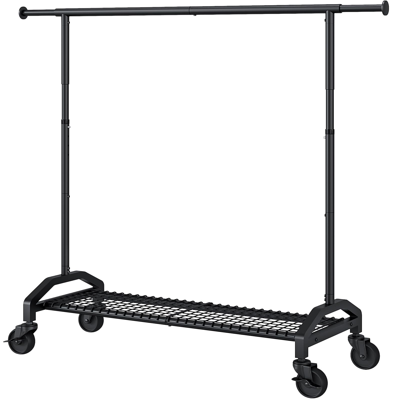 Wiracks front view full assembled rack showing wide hanging capacity and sturdy frame