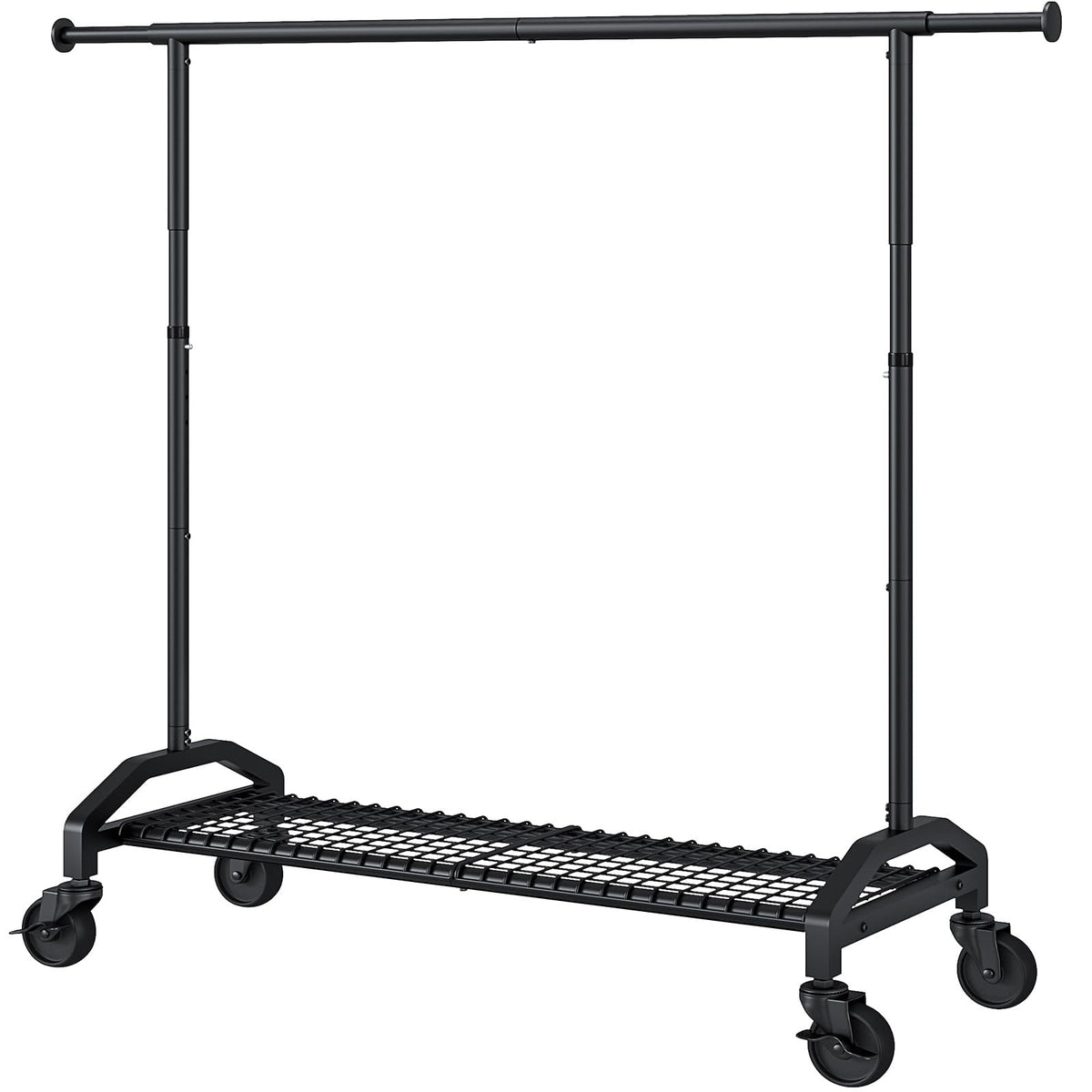 Wiracks front view full assembled rack showing wide hanging capacity and sturdy frame