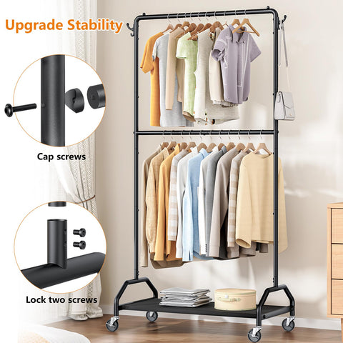 Wiracks top rod non-slip rail detail prevents hanger sliding benefit