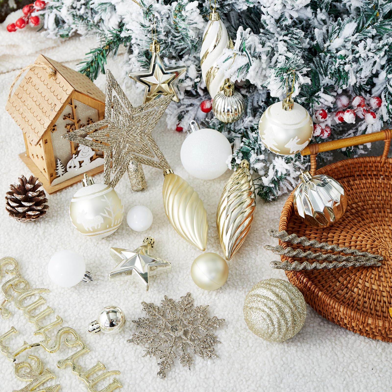 WIRONLST ornaments in-tree display adding safe shimmer and coordinated holiday color