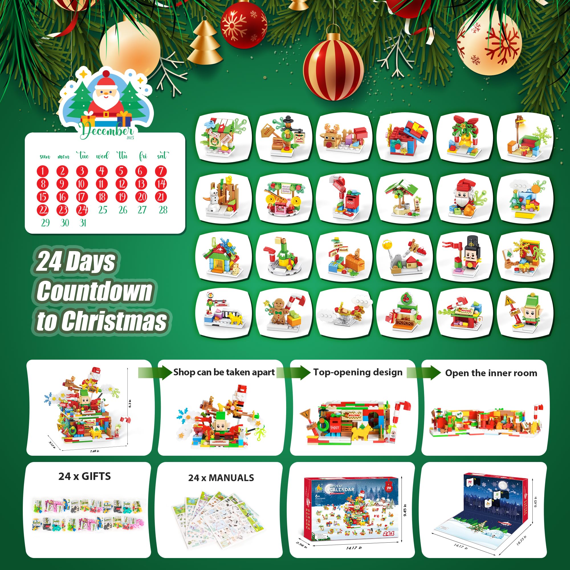Wisdom Castle fully assembled Santa’s Workshop display showcasing combined builds