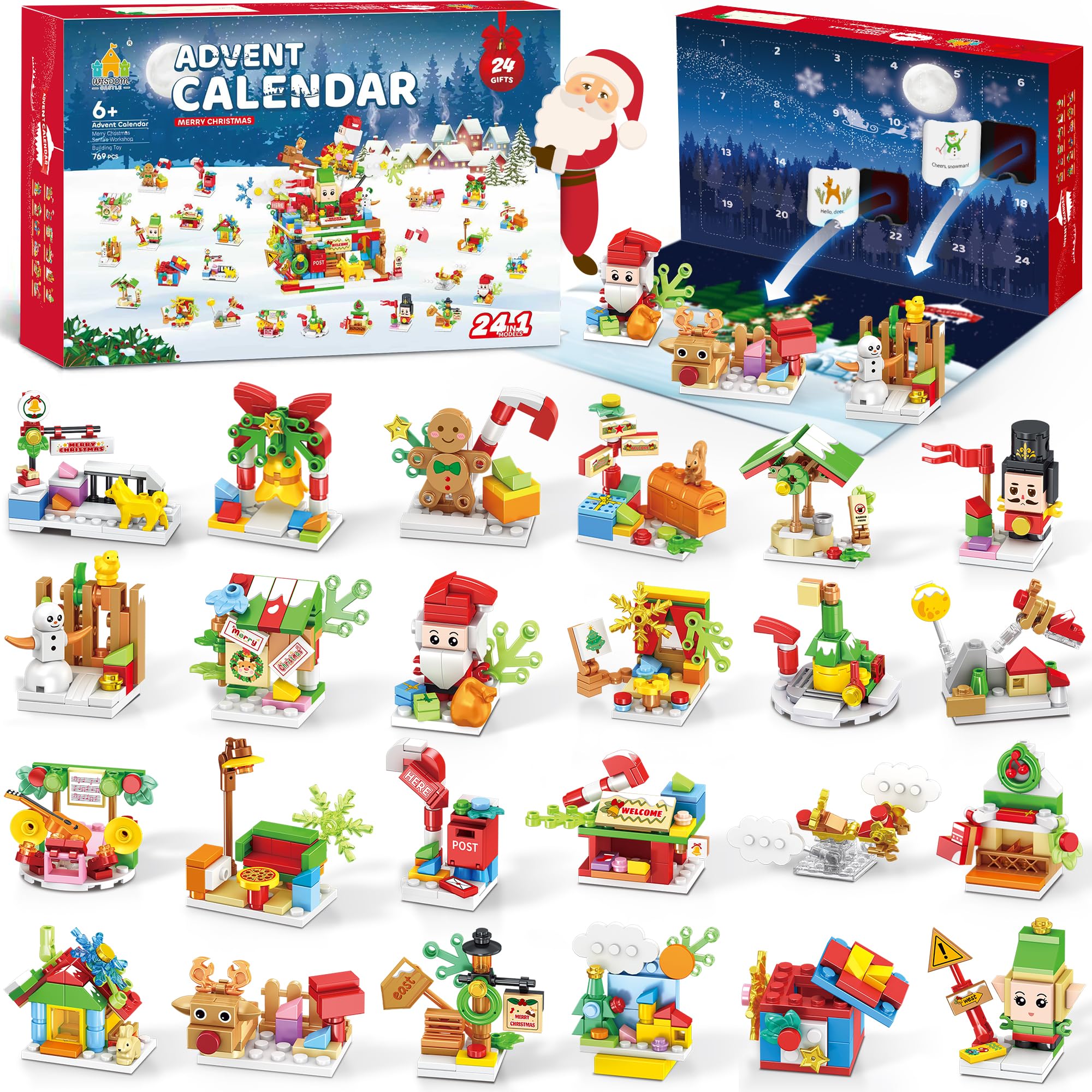 Wisdom Castle front packaging showing advent calendar benefits and holiday artwork