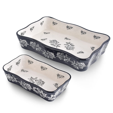 Wisenvoy front view of rectangular casserole pan for reliable oven cooking