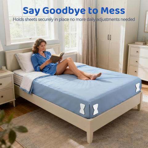 WISHBAY lifestyle bedroom showing neat, wrinkle-free bed