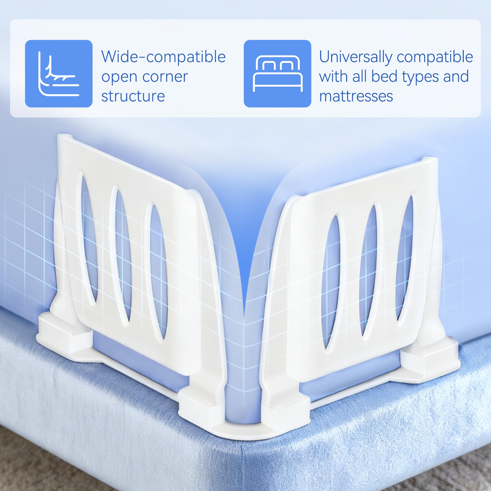 WISHBAY clip attached to sheet corner keeping bedding taut