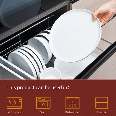 WishDeco plate in oven showing oven-safe convenience for warming dishes