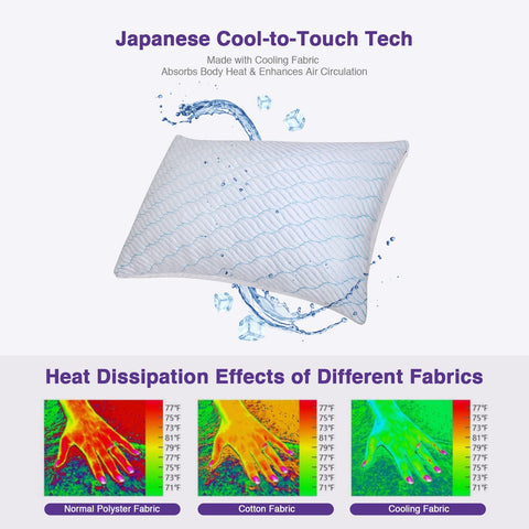 WISHSMILE cool-to-touch cover closeup demonstrating cooling fabric surface for comfort