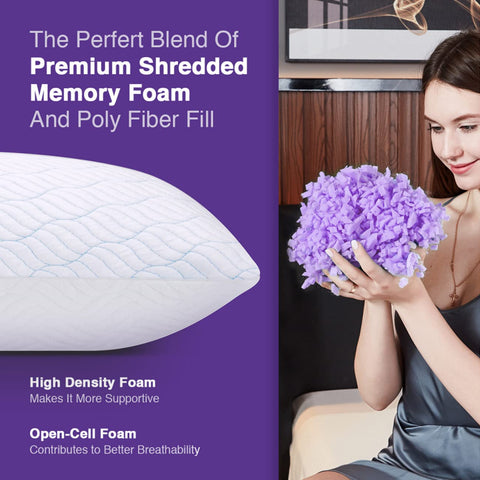 WISHSMILE pillow placed on made bed illustrating ready-to-use comfort and breathable design