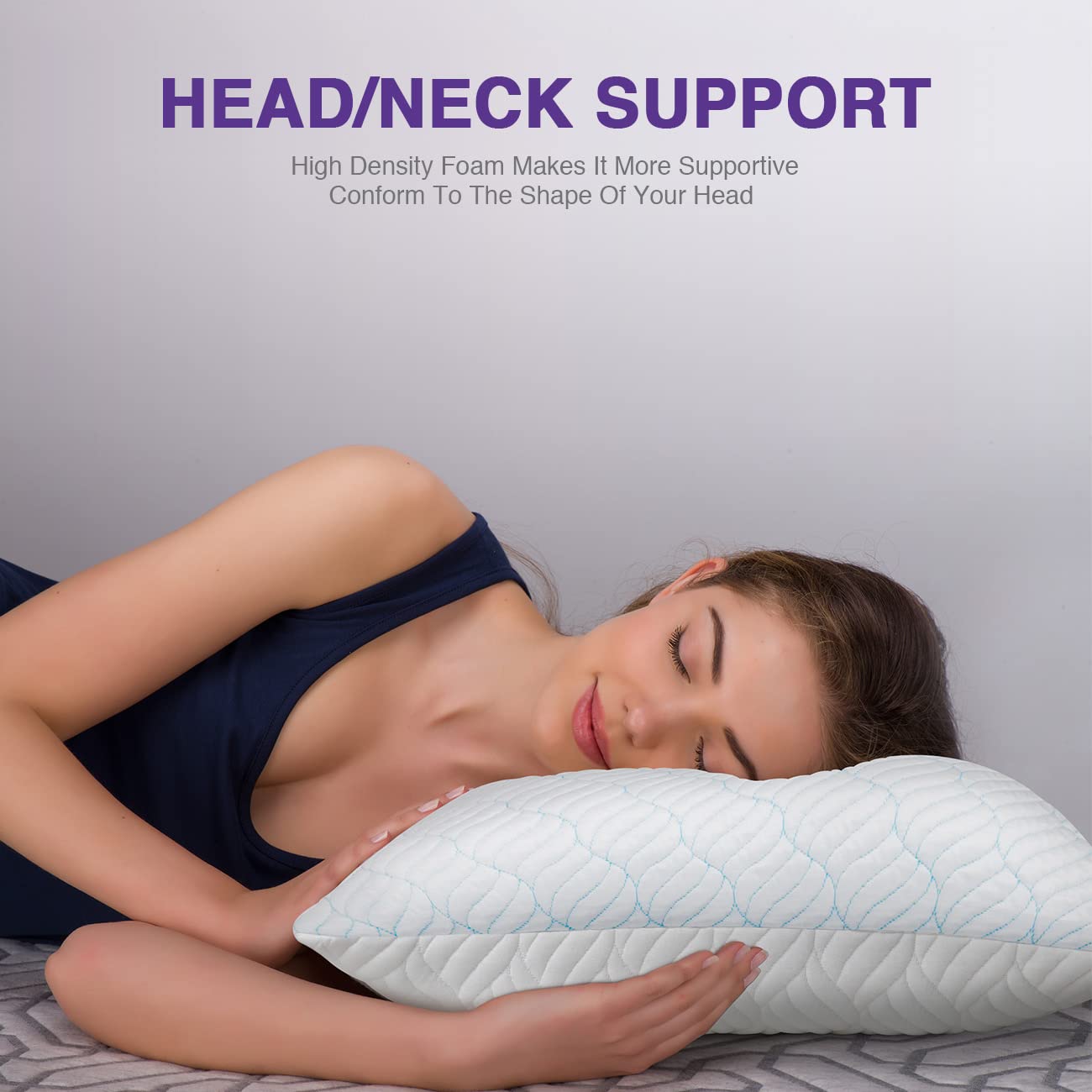 WISHSMILE shredded memory foam detail highlighting breathable, contouring fill advantage