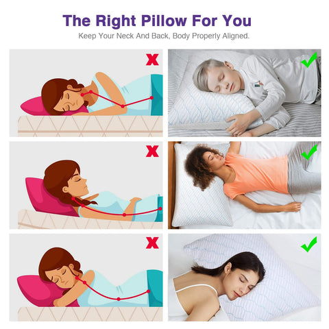 WISHSMILE pillow beside ruler for scale showing true queen size and accurate fit benefit