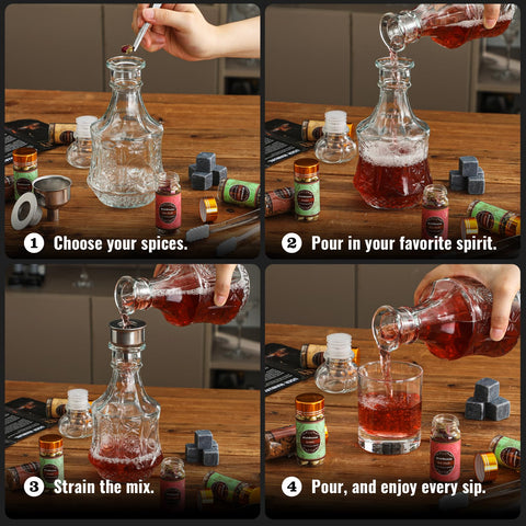 WishWeaver mixing and serving setup with stones showing convenient tasting presentation