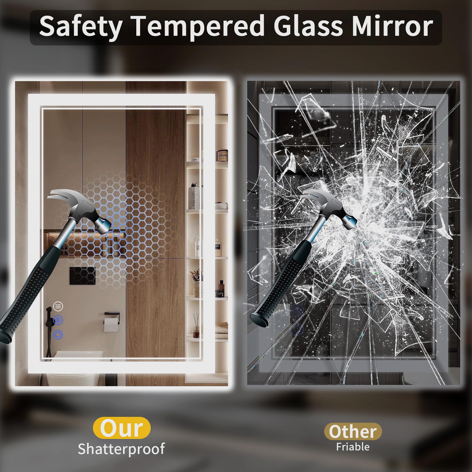 WISSMIELS mirror beside sink to show scale and installation fit benefit