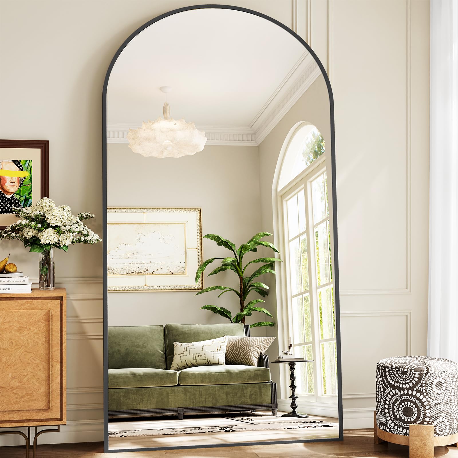 WISSMIELS mirror unpacked with protective polystyrene to show safe delivery benefit