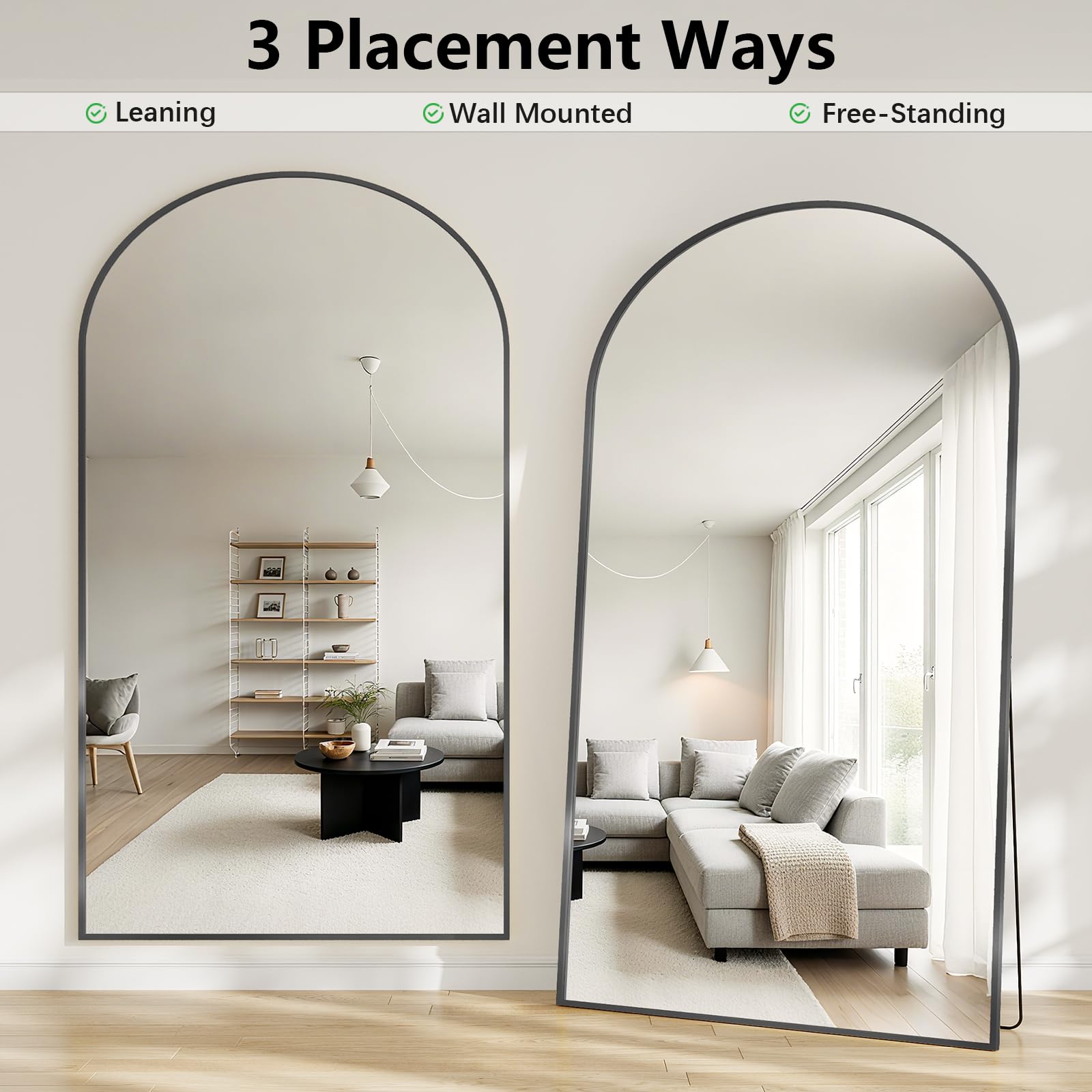 WISSMIELS wall-mounted mirror in entryway creating decorative focal point benefit