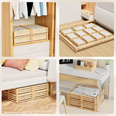 WISUCART bamboo stack showcase illustrating secure vertical storage benefit