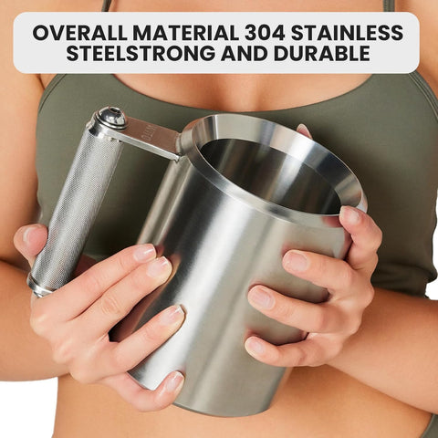 WITO mug on scale showing 10kg weight emphasizing real resistance benefit