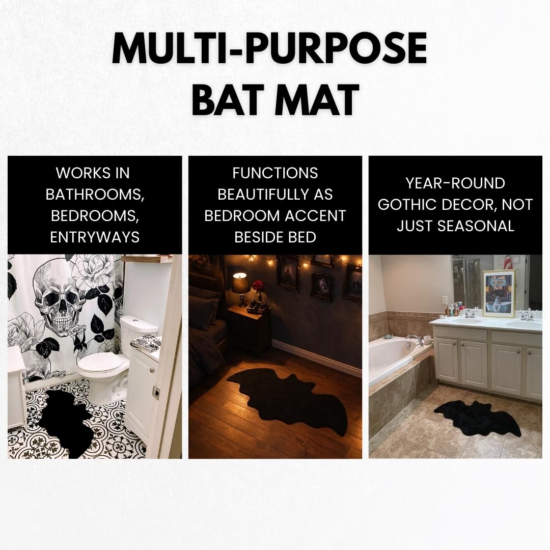 WITTIZA bat mat styled with Halloween props showing seasonal decor impact