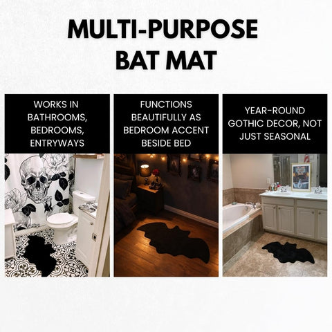 WITTIZA bat mat styled with Halloween props showing seasonal decor impact