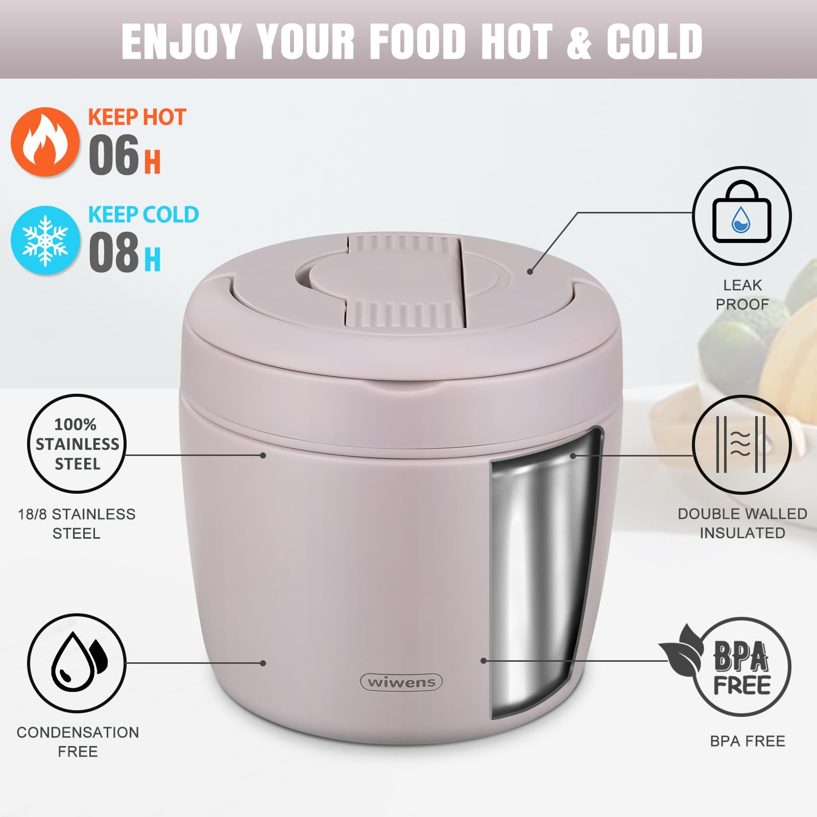 wiwens inner bowl with silicone lid separating foods and preventing mixing