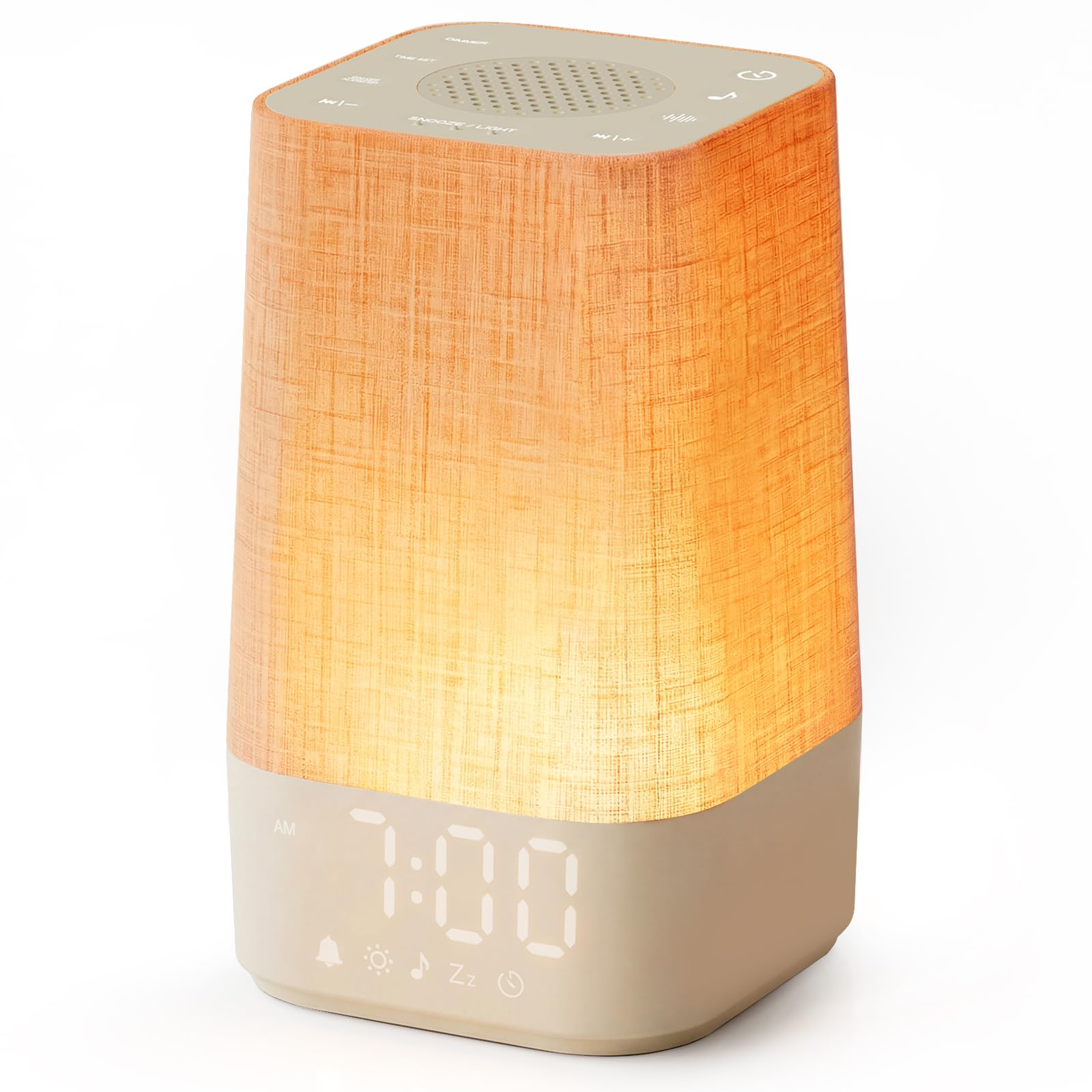 Wkzay front view on bedside table showing compact wake-up light and easy placement