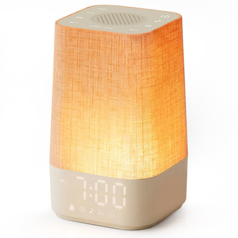 Wkzay front view on bedside table showing compact wake-up light and easy placement