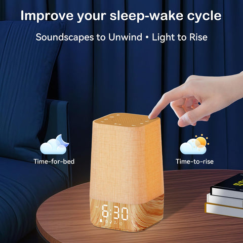 Wkzay closeup of sound selection controls offering 30 soothing audio options
