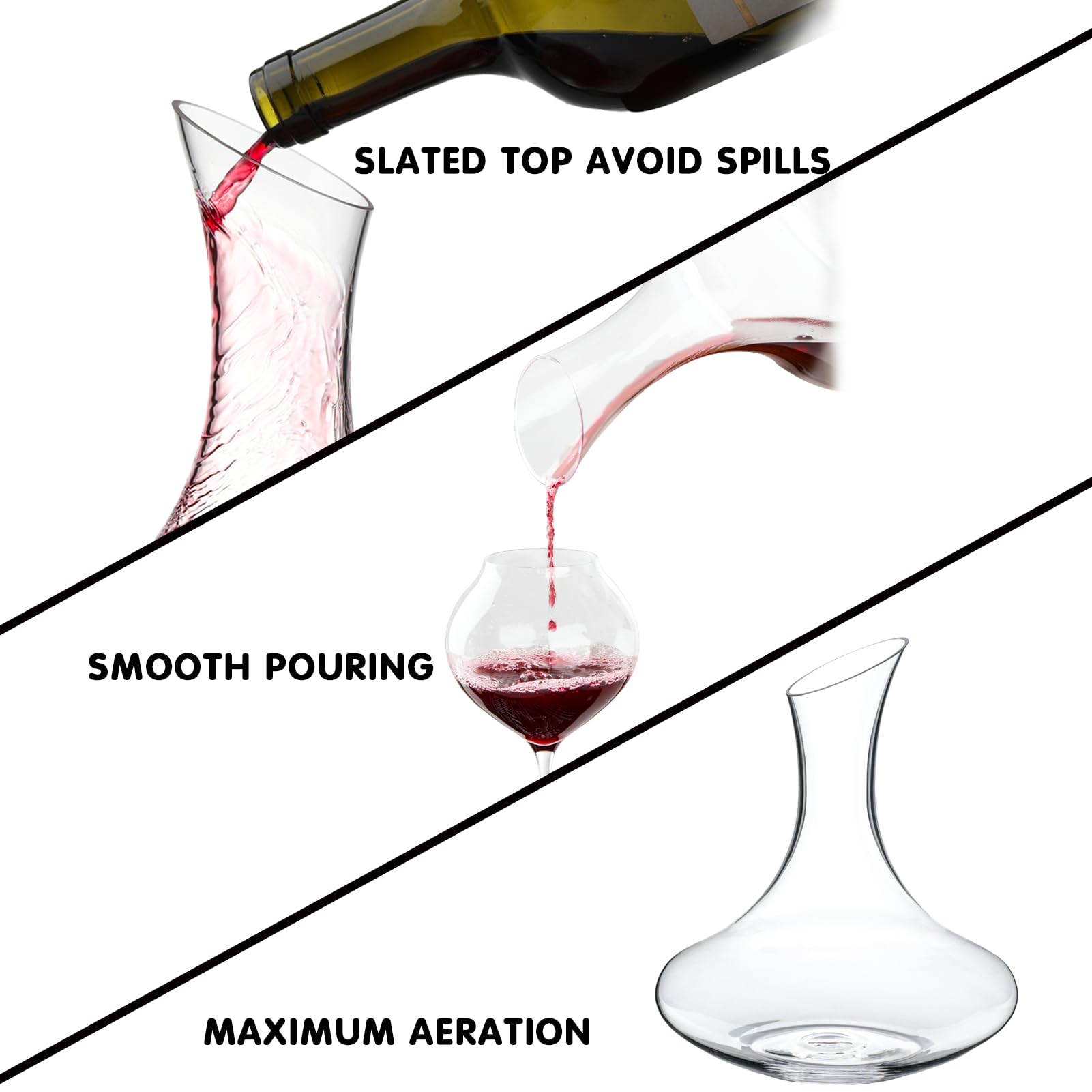 Wlasss decanter on a dinner table enhancing presentation and atmosphere
