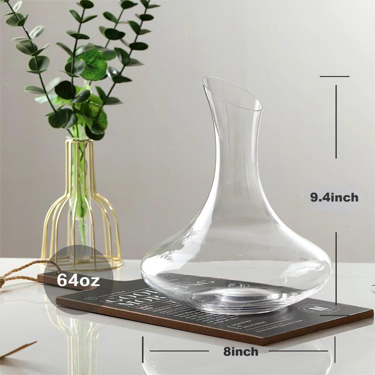 Wlasss decanter wide base close-up highlighting increased aeration benefit