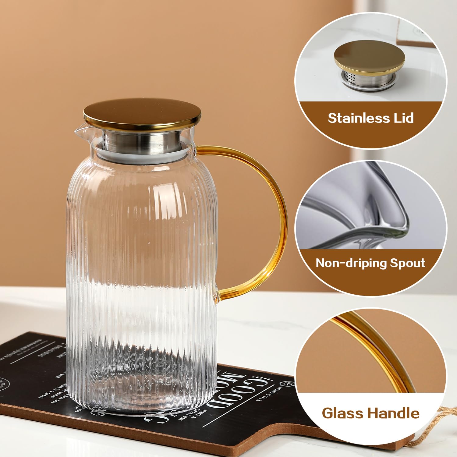 Wlasss pitcher filled with fruit water, highlighting visual appeal and infusion benefit