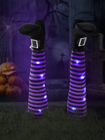 Wlflash front view of purple witch legs stakes boosting curb appeal