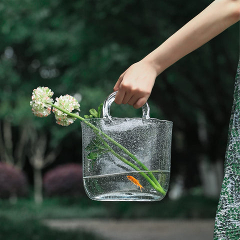 WMM purse vase bubble closeup revealing interior glass bubbles for textured visual interest benefit
