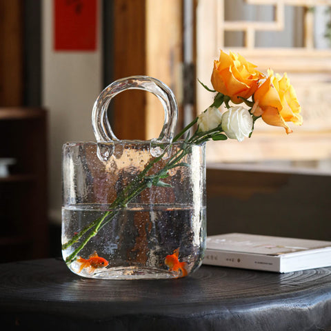 WMM purse vase handle detail highlighting sturdy attached handles for secure carrying benefit