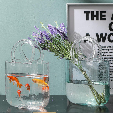 WMM purse vase with flowers styled as centerpiece adding charm to tabletops benefit